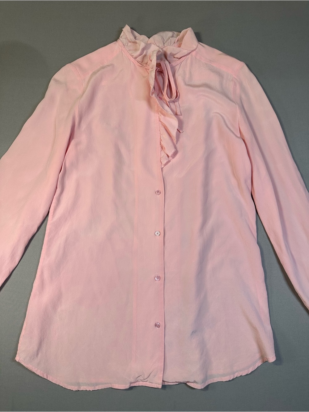 Weekend Max Mara Silk Ruffle Collar Button-Down Blouse - Womens US 4